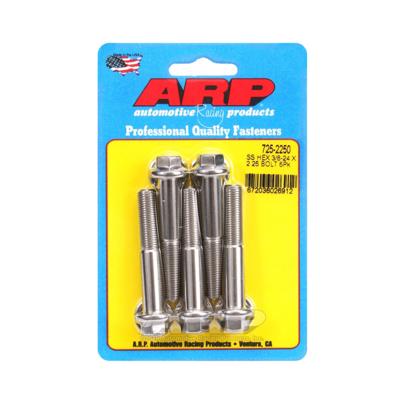 Șuruburi și piulițe universale ARP cu cap STD 3/8-24 – Oțel inoxidabil, cap hexagonal, x5 - ARP-725-2250 - 725-2250 - 3666618199054